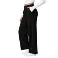 thumbnail image 6 of Pants for Women Casual Dress Wide Leg Work Slacks Stretchy Straight High Waisted Trousers Elastic Womens Pants Black XXL, 6 of 9