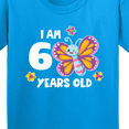 thumbnail image 4 of Inktastic I Am 6 Years Old Cute Smiling Butterfly with Flowers Youth T-Shirt, 4 of 5