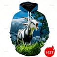 thumbnail image 1 of Sudadera con capucha y sudadera con estampado 3D de cabra gritando, novedad, sudadera con capucha y gráfico de cabra enojada, ropa de calle divertida para niños, 1 of 5