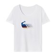 thumbnail image 1 of Camiseta para mujer de verano suave básica para ir de compras, playa, oficina, caminar, vacaciones, 1 of 7