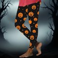 thumbnail image 2 of Tnhcen Women's Halloween Spooky Pumpkin Print Yoga Pants - Festive Stretch Leggings with Bat Motifs Fitted Activewear for Yoga & Parties Soft Brushed Fabric S-2XL, 2 of 6