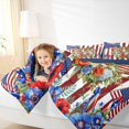 thumbnail image 3 of Manfei Watercolor Floral Twin Comforter Sets,Classic Buck Head Flag Bedding Set,Red Navy,Navy Blue Reversible,2-Piece,1 Comforter and 1 Pillowcase, 3 of 7