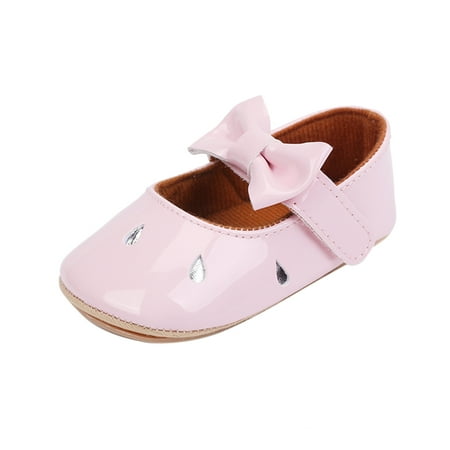 

Yinguo Baby Girls Casual Single Shoes Bowknot Princess First Walkers Shoes Pink One Size