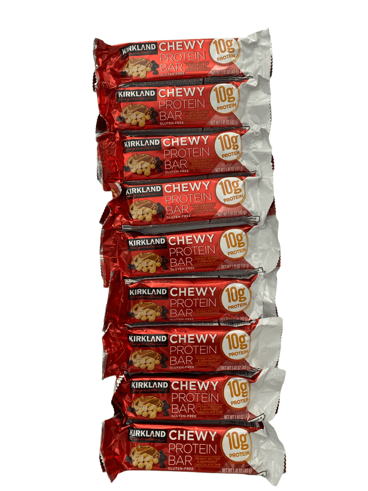 Chewy Protein Bars 10g Protein Peanut Butter & Semisweet Chocolate Chip 9 Bars Gluten Free