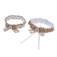 thumbnail image 3 of 2x Liga Atractivo Flor de Encaje de Pierna Novia Correa de Muslo 66cm Elástico Boda Accesorios(Azul,, ) marrón Salvador Liguero de pierna, 3 of 10