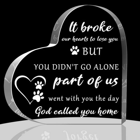 Pet Memorial Gift Gifts For Pet Bereavement Sympathy Gift For Loss Of Dog Pet Heart Acrylic Sign For Table Desk Decor Memorial Keepsake Dog Remembrance Gifts For Loss Of Dog 4X4 In