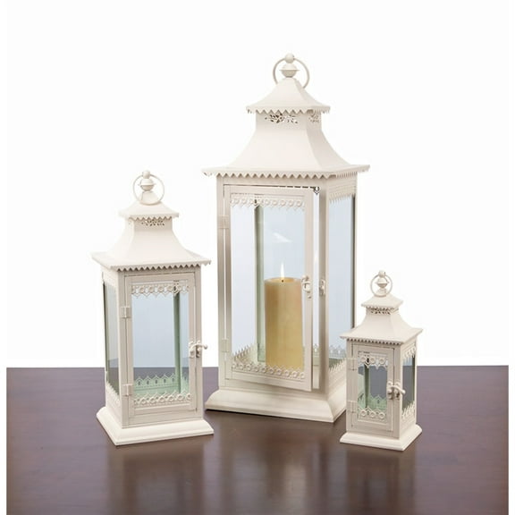 Lantern (Set Of 3) 12"H, 19"H, 27.5"H Metal, Glass