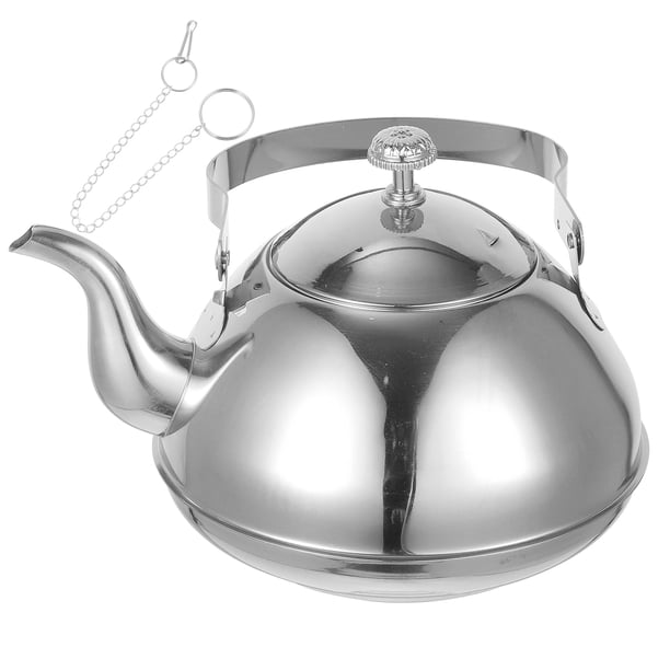 Hervidor de agua de metal, tetera de acero inoxidable, tetera de cocina con infusor, hervidor de agua hirviendo