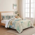 thumbnail image 5 of Queen Quilt Set 90''x96'', Beach Coastal Beige Lightweight Bedspread Coverlet Set with 2 Pillow Shams, Nautical Shell Starfish Coral Summer Breathable All Season Quilt Bedding for Bedroom/Guest Room, 5 of 9