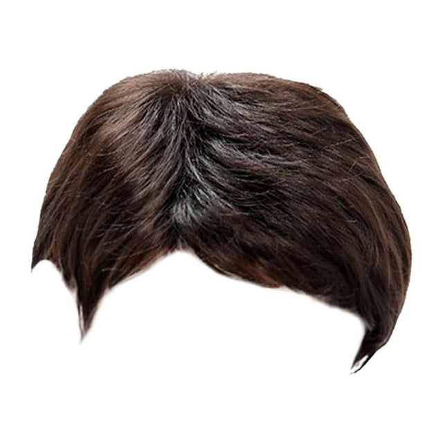 Perruques 25cm 10 Pouces Homme Inclinées Belles Cheveux Courts Raides Europe et États-Unis Mode Fibre Couvre-Chef Complet