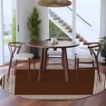 thumbnail image 4 of Coffee Brown Greek Key Large Area Rugs for Bedroom Living Room, Soft Non Slip Carpet Bedside Rug, Geometric Greece Ancient Farmhouse Geo Round Floor Cover Kitchen Accent Rug 8' for Dining Room/Office, 4 of 9