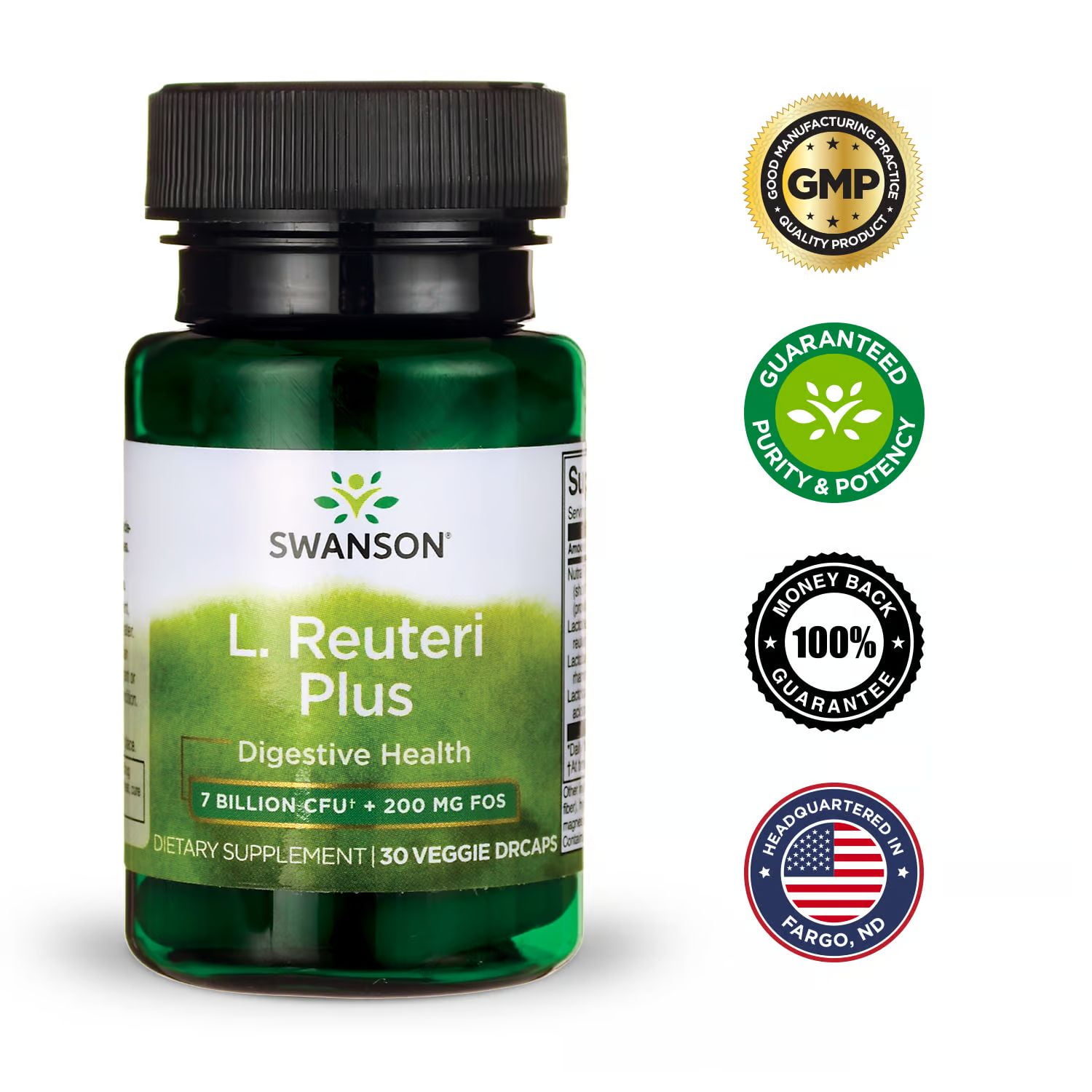 Swanson L. Reuteri Plus 7 billion Cfu 30 Vegan Caps 3 Pack