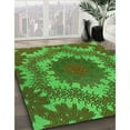 thumbnail image 3 of Ahgly Company Machine Washable Indoor Square Transitional Army Green Area Rugs, 3' Square, 3 of 7