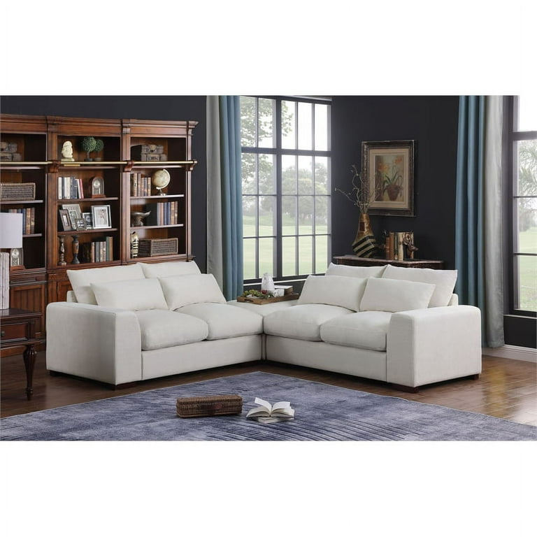 123.24 Fabric Square Arm Modular Reversible Sectional Sofa