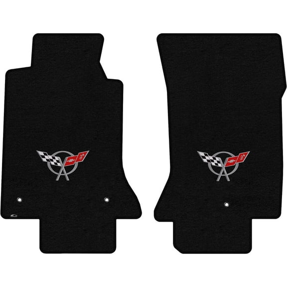 Lloyd Mats LogoMat Custom-Fit 2PC Carpet Floor Mats for 1997-2004 Chevrolet C5 Corvette, Black