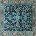 thumbnail image 1 of Ahgly Company Indoor Square Oriental Light Blue Industrial Area Rugs, 3' Square, 1 of 4