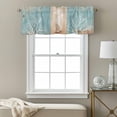 thumbnail image 3 of Summer Nautical Valance Curtain White Ocean Seahorse Coral Silhouette Wood Grain Window Valances Rod Pocket Short Curtains Window Treatments for Kitchen Bedroom Bathroom Laundry 42" x 18", 3 of 9