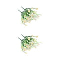 thumbnail image 3 of Wosthever Paquete de flores artificiales Plantas falsas para exteriores Resistente a los rayos Ramo de crisantemo salvaje Sin decoloración Blanco 2Conjunto, 3 of 6