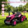 thumbnail image 5 of iRerts 12V Ride on Tractor with Detachable Garden Cart, Kids Ride on Toys with Remote Control, Bluetooth, Music, Radio, Battery Powered Electric Cars Tractor for Kids Boys Girls, Magenta, 5 of 9