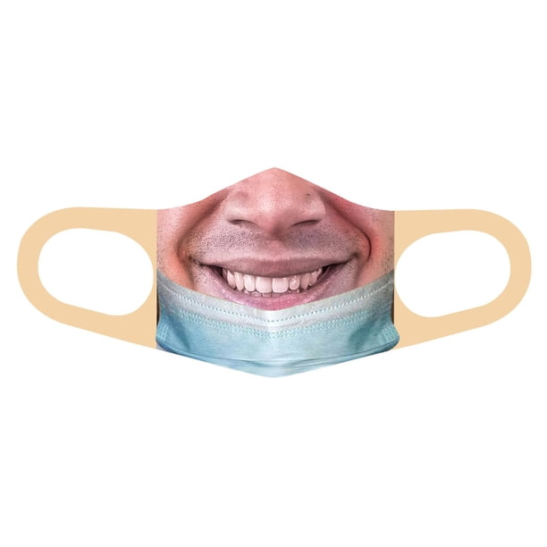 Mascarilla facial reutilizable para adultos, divertida y sin máscara, para exteriores, con diseño de bandido C