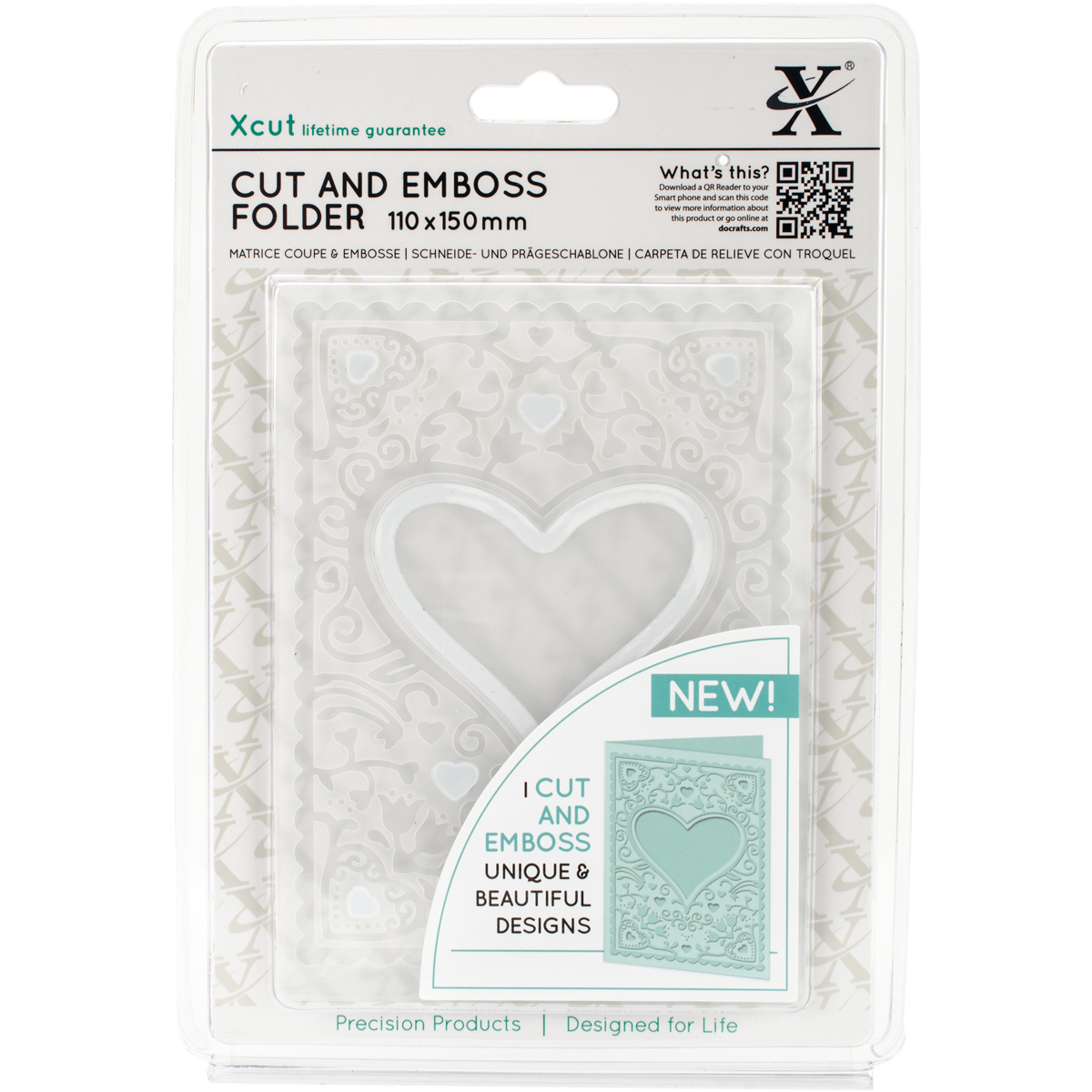 Xcut Cut & Emboss Folder 110mm X 150mm-Heart Frame - Walmart.com