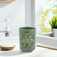 thumbnail image 5 of Floral Ceramic Desk Organizer for Workspace Decor - Unique Desktop Storage and Office Storage Accessory - Small Desk Cup Holder Complements Bedroom, Kitchen, Bathroom, or Home Decor - 4", Green, 5 of 12