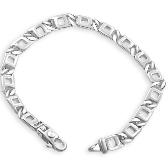 Pompeii Men's 14k Gold (27gram) or Platinum (50gram) 7mm Link Bracelet 8.5" (,)
