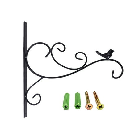 

okwish Iron Wall Bracket Home Hanging Balcony Flower Pot Rack Gardening Bird Feeder Hook