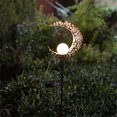thumbnail image 4 of Glam Hobby Solar Stake Lights, Moon Crackle Glass Globe, Waterproof, Warm White LED, Lawn, Patio, 4 of 7