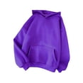 thumbnail image 1 of Innerwin Hoodies Fleece Women Sweatshirt Sport Solid Color Loose Fit Hooded Tops Deep Purple L, 1 of 2