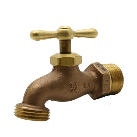 AquaGen 6416008 3/4 Inch MIP x 3/4 Inch GHT SSS Brass Hose Bibb