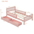 thumbnail image 5 of Cama de plataforma de madera de tamaño doble con barandillas en ambos lados y dos cajones de almacenamiento, 5 of 5