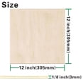 thumbnail image 3 of Basswood Sheets 12 Pack,12x12x1/8Inch Plywood Sheets,3mm Basswood for Laser Cutting,Laser Engraving, 3 of 5