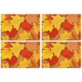 thumbnail image 1 of Maple Leaf Orange Dining Table Placemats 4PCS Thanksgiving Harvest Fall Autumn Durable Linen Placemats 12 X 18 Inch Seasonal Farmhouse Holiday Rustic Decor for Kitchen Dining Table Mats, 1 of 5