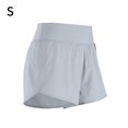 thumbnail image 1 of La yoga pone en cortocircuito a las mujeres que ejecutan la ropa de los deportes de secado rápido de los pantalones cortos, gris, S seitruly AP001149-05B, 1 of 7