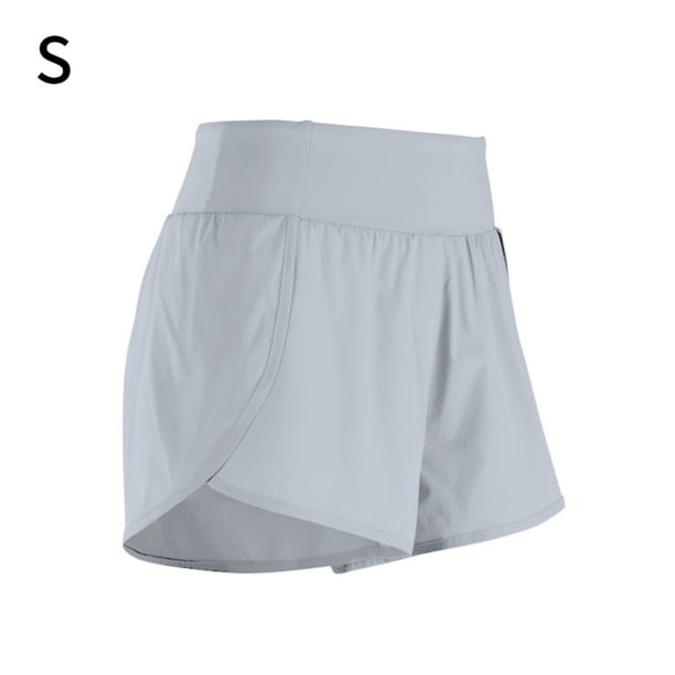 La yoga pone en cortocircuito a las mujeres que ejecutan la ropa de los deportes de secado rápido de los pantalones cortos, gris, S Eigraketly AP001149-05B