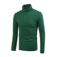 thumbnail image 2 of CamisePaHombres De Mangas Largas Cuello De Cisne Ajuste Delgado Casual Verde Oscuro 48, 2 of 7