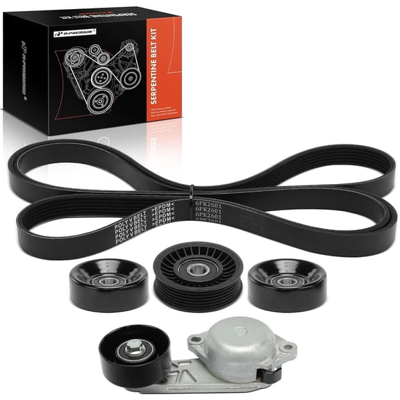 A-Premium Engine Serpentine Belt Drive Kit with Tensioner Compatible with Ford Lincoln & Mercury Vehicles - Expedition 09-14 Explorer 06-10 F-150 Navigator 10-14 Mountaineer 06-10 V8 4.6L 5.4L