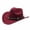 Wine, variant on Boyscolos Cowgirl Cowboy Hat Women Men Vintage Wide Brim Fedora Hat Rhinestone Disco Western Hat for Fancy Dress Cosplay Party Navy One Size