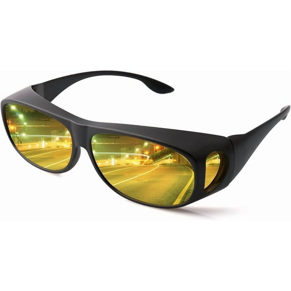 Night Driving Glasses for Men Women Oval Fit Over Sunglasses Anti Glare Polarized HD Night Vision Glasses