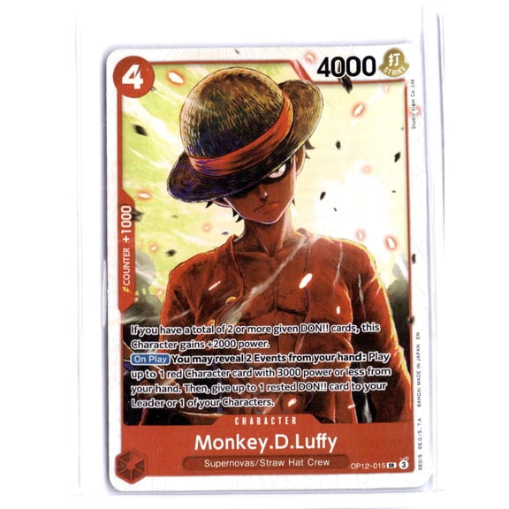 2023 Bandai One Piece Card Game OP12 Monkey D. Luffy Holofoil English Trading Card