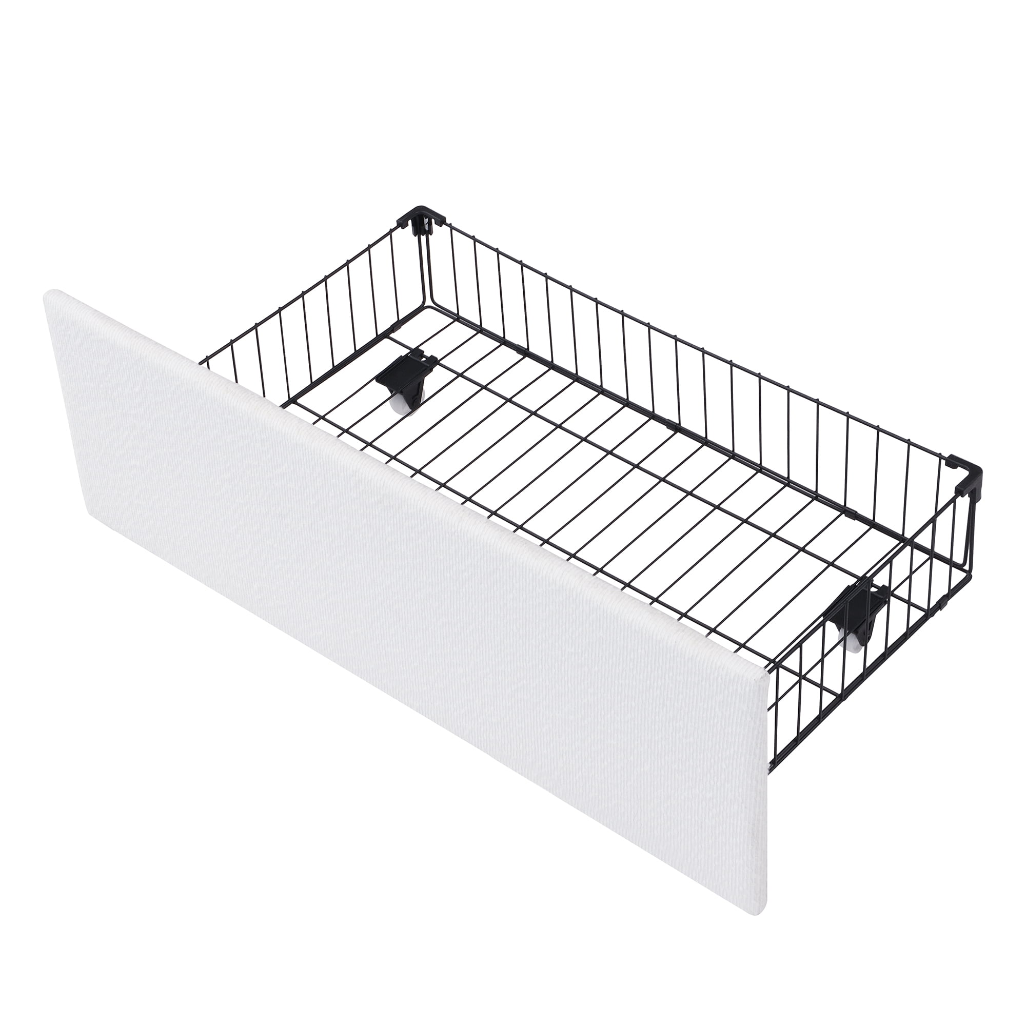 Howcool Full Size Upholstered Bouclé Daybed with Mesh Storage Drawer,Montessori Floor Bed for Kids Room,Guest Space,White