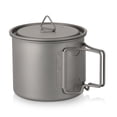 thumbnail image 2 of Tazas de titanio Copa de titanio ultraligera portátil para acampar al aire libre Tapa de agua de campo de campo , con manillable 300ml / 350ml / 450ml / 550ml / 650ml / 750ml, 2 of 7