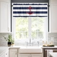 thumbnail image 2 of Anchor Valances for Windows Nautical Theme Red Anchor Navy Blue White Stripes Rod Pocket Short Window Valance Curtains Holiday Home Decor Window Treatment for Kitchen Living Room Bedroom 54x18in, 2 of 5