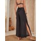 thumbnail image 2 of Traje de baño transparente con cinturón dividido para mujer, cintura alta, pantalones de playa Negro - XS Negro - XS Xishao ropa, 2 of 2