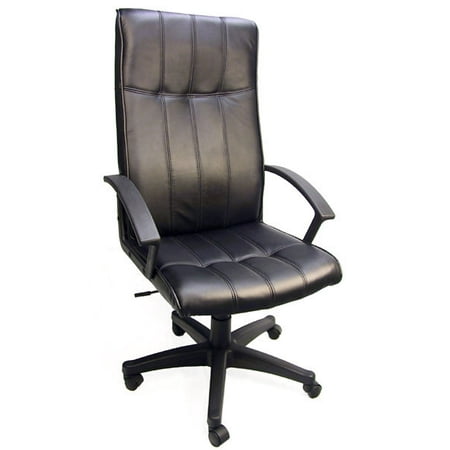 Made High Back Plush Leather Office Chair Black Com Made High Back Plush Leather Office Chair Black