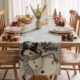 thumbnail image 3 of Smile Grey Snowman Snowflake Let it Snow Christmas Table Runner 13x72 Inch, 3 of 7