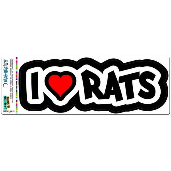 I Love Heart Rats Automotive Car Refrigerator Locker Vinyl Magnet