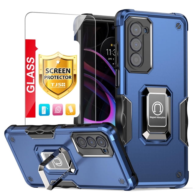 Funda TJS para Motorola Moto Edge 2021 con cristal templado