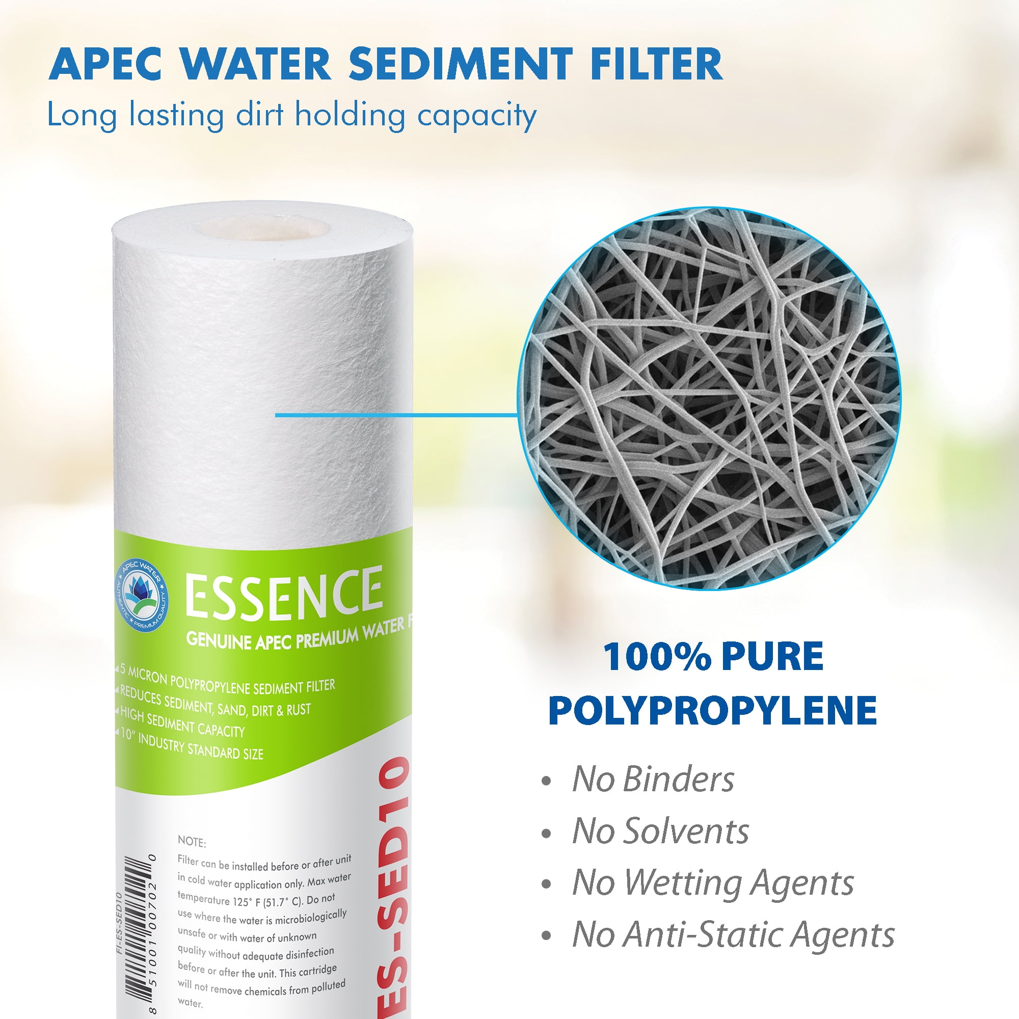 APEC Filter set-ES High Capacity Replacement Pre-Filter Set for ESSENCE Series Reverse Osmosis Water Filter System Stage 1, 2&3